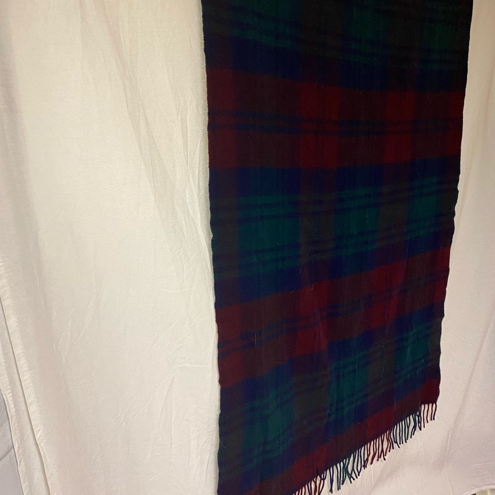 Scottish Lambswool Plaid Scarf shawl with Fringe